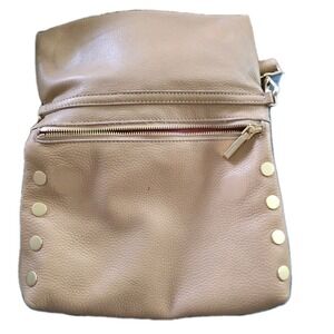 Hammitt‎ Leather Crossbody Clutch VIP Med Toast Tan Brushed Gold Bag